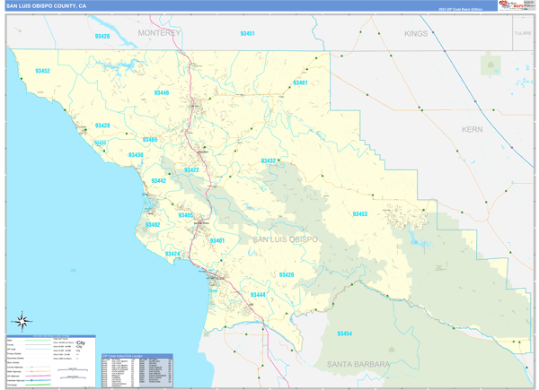 San Luis Obispo Zip Code Map Terminal Map